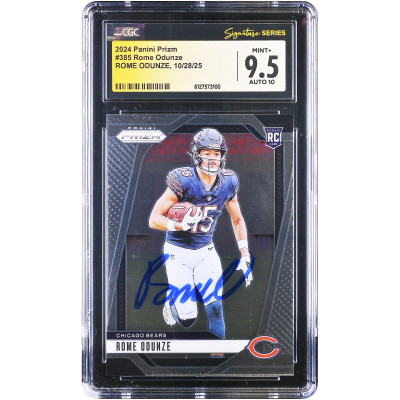 Карточка Rome Odunze Chicago Bears Autographed 2024 Panini Prizm #385 CGC Authenticated 9.5/10
