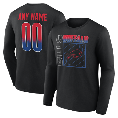 Именная футболка с длинным рукавом Buffalo Bills Black Home Field Pop Name & Number