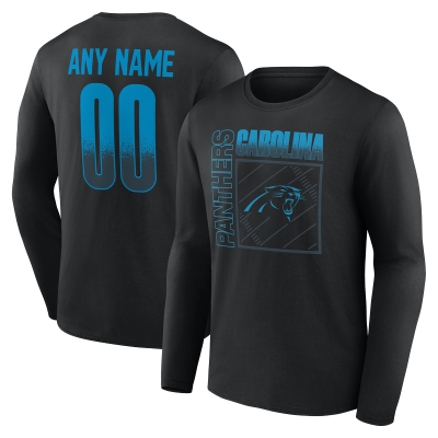 Именная футболка с длинным рукавом Carolina Panthers Black Home Field Pop Name & Number