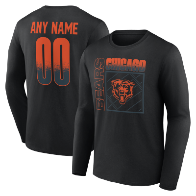 Именная футболка с длинным рукавом Chicago Bears Black Home Field Pop Name & Number