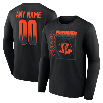 Именная футболка с длинным рукавом Cincinnati Bengals Black Home Field Pop Name & Number