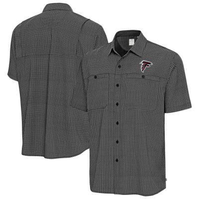 Atlanta Falcons Antigua Black Mosaic Button-Up Shirt
