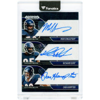 Карточка Mike Singletary, Richard Dent & Dan Hampton Chicago Bears Autographed 2025 Panini Prizm Black Prizm Triple Signatures #PTA-CHI #1/1