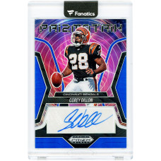 Карточка Corey Dillon Cincinnati Bengals Autographed 2025 Panini Prizm Black Blue Prizm Prizmatrix Signatures #PS-CDN #1/49