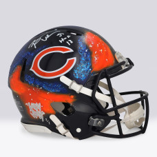Brian Urlacher Chicago Bears Autographed Fanatics Authentic Riddell Speed Authentic Helmet with 'HOF 18 Inscription - Art by Lady JDay - Limited Edition #1/1 - BB14002080