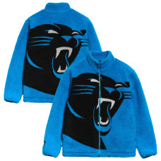 Куртка Carolina Panthers Chalk Line Blue Big Logo Full-Zip Sherpa Куртка Carolina Panthers Chalk Line Blue Big Logo Full-Zip Sherpa