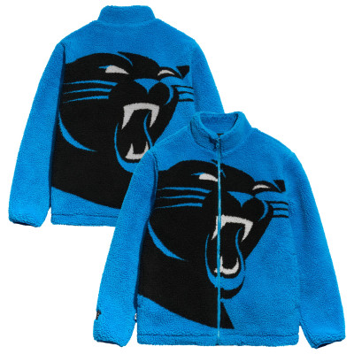 Куртка Carolina Panthers Chalk Line Blue Big Logo Full-Zip Sherpa