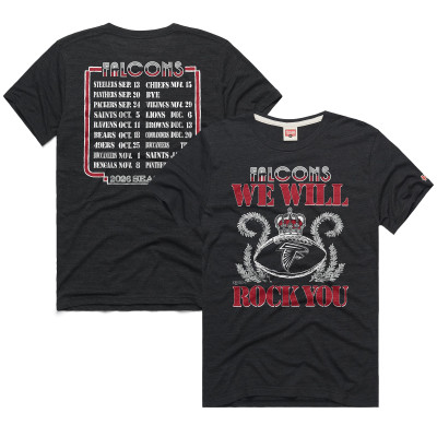 Футболка Unisex Atlanta Falcons Homage Charcoal 2026 NFL Schedule Queen Tri-Blend