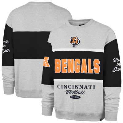 Свитшот Cincinnati Bengals 47 Black/Heather Gray Blockfield Maximalist
