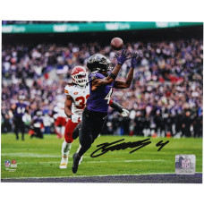 Фото с автографом Zay Flowers Baltimore Ravens Fanatics Authentic 8 x 10 Over the Shoulder Catch Фото с автографом Zay Flowers Baltimore Ravens Fanatics Authentic 8 x 10 Over the Shoulder Catch