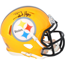 T.J. Watt Pittsburgh Steelers Autographed Fanatics Authentic Riddell Gold Throwback Speed Mini Helmet