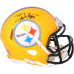 T.J. Watt Pittsburgh Steelers Autographed Fanatics Authentic Riddell Gold Throwback Speed Mini Helmet