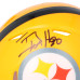 T.J. Watt Pittsburgh Steelers Autographed Fanatics Authentic Riddell Gold Throwback Speed Mini Helmet