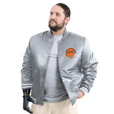 Рубашка Cincinnati Bengals G-III Sports by Carl Banks Gray Tossback Adaptive Satin Varsity Jacket