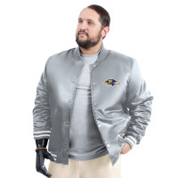 Куртка Baltimore Ravens G-III Sports by Carl Banks Gray Tossback Adaptive Satin Full-Snap Varsity