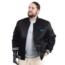 Рубашка Carolina Panthers G-III Sports by Carl Banks Black Tossback Adaptive Satin Varsity Jacket Рубашка Carolina Panthers G-III Sports by Carl Banks Black Tossback Adaptive Satin Varsity Jacket