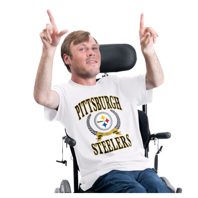 Футболка Pittsburgh Steelers G-III Sports by Carl Banks White Team Laurel Adaptive