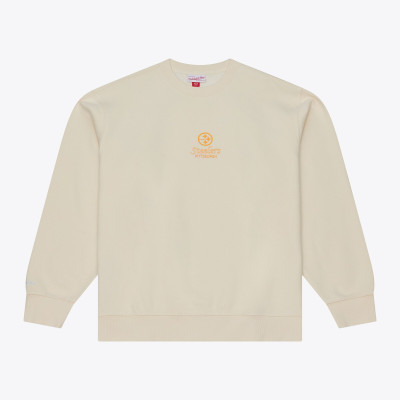 Свитшот Pittsburgh Steelers Mitchell & Ness Cream Core Essentials Micro Logo Fleece