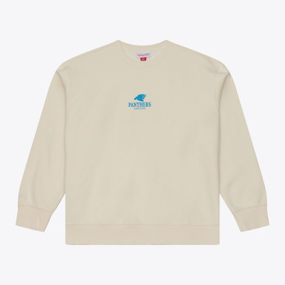 Свитшот Carolina Panthers Mitchell & Ness Cream Core Essentials Micro Logo Fleece