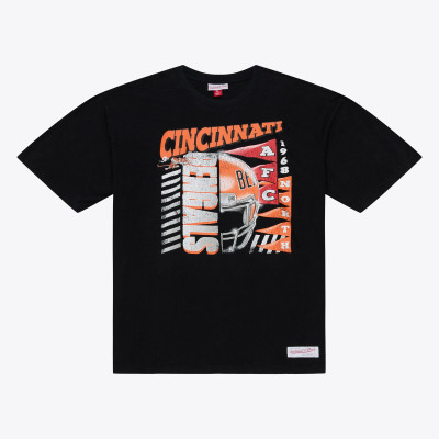 Футболка Cincinnati Bengals Mitchell & Ness Black Core Essentials Street Graphic Short Sleeve