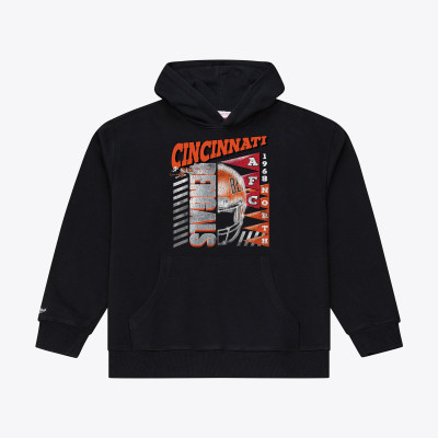Толстовка Cincinnati Bengals Mitchell & Ness Black Core Essentials Street Graphic Fleece
