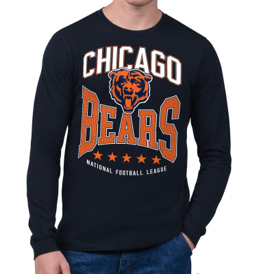 Футболка с длинным рукавом Chicago Bears Starter Navy Center Squeeze