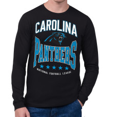 Футболка с длинным рукавом Carolina Panthers Starter Black Center Squeeze