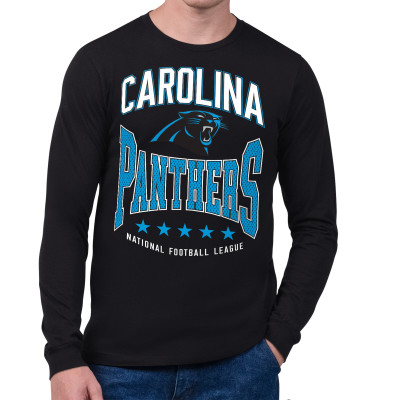 Футболка с длинным рукавом Carolina Panthers Starter Black Center Squeeze
