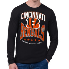Футболка с длинным рукавом Cincinnati Bengals Starter Black Center Squeeze Футболка с длинным рукавом Cincinnati Bengals Starter Black Center Squeeze