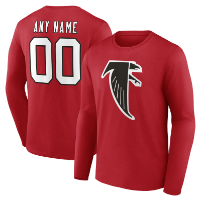 Именная футболка с длинным рукавом Atlanta Falcons Red Team Authentic Classic Name & Number