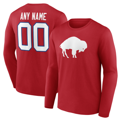 Именная футболка с длинным рукавом Buffalo Bills Red Team Authentic Classic Name & Number