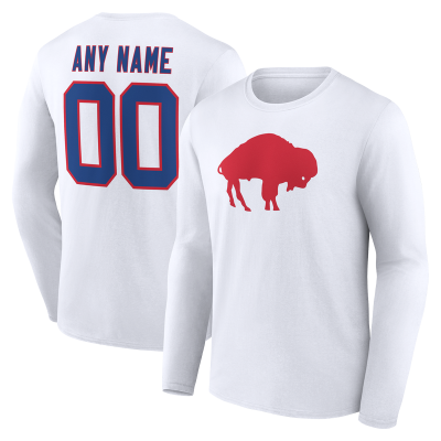 Именная футболка с длинным рукавом Buffalo Bills White Team Authentic Classic Name & Number