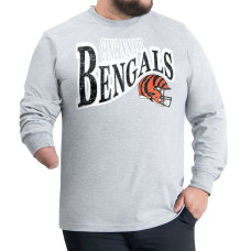 Футболка с длинным рукавом Cincinnati Bengals G-III Sports by Carl Banks Gray Adaptive Twisted Team Graphics