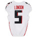 Игровая джерси Drake London Atlanta Falcons Autographed Fanatics Authentic #5 White Nike vs. Carolina Panthers on September 21, 2025 with 'GU 9-21-21 vs. CAR' Inscription