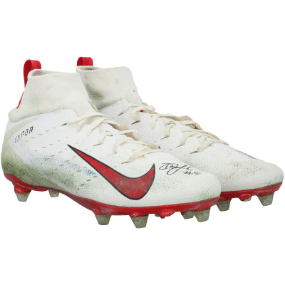 Drake London Atlanta Falcons Autographed Fanatics Authentic Game-Used White Nike Cleats from the 2025-26 NFL Season