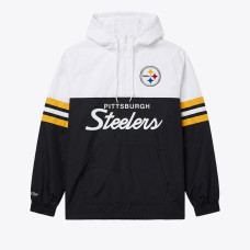 Ветровка Pittsburgh Steelers Mitchell & Ness Black Head Coach Anorak Quarter-Zip Jacket