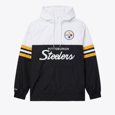 Ветровка Pittsburgh Steelers Mitchell & Ness Black Head Coach Anorak Quarter-Zip Jacket
