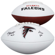 Drake London Atlanta Falcons Autographed Fanatics Authentic Franklin White Panel Football with 'Rise Up' Inscription