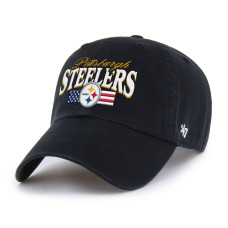 Бейсболка Pittsburgh Steelers 47 Black American Flag Clean Up
