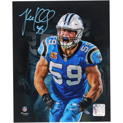 Фото с автографом Luke Kuechly Carolina Panthers Fanatics Authentic 8 x 10 Celebration Scream Spotlight