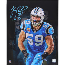 Фото с автографом Luke Kuechly Carolina Panthers Fanatics Authentic 16 x 20 Celebration Scream Spotlight with 'HOF 26 Inscription Фото с автографом Luke Kuechly Carolina Panthers Fanatics Authentic 16 x 20 Celebration Scream Spotlight with 'HOF 26 Inscription