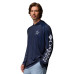 Футболка Dallas Cowboys Columbia PFG Navy Terminal Tackle Gradient Omni-Wick Raglan Long Sleeve Hoodie