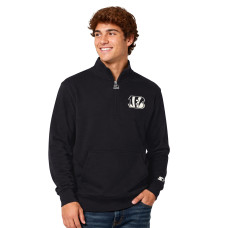 Свитшот Cincinnati Bengals Starter Black Thursday Night Gridiron Batwing Quarter-Zip Свитшот Cincinnati Bengals Starter Black Thursday Night Gridiron Batwing Quarter-Zip