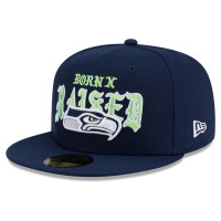 Бейсболка Seattle Seahawks New Era x Born x Raised 59FIFTY - College Navy