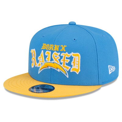 Бейсболка Los Angeles Chargers New Era x Born x Raised 9FIFTY - Powder Blue/Gold