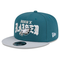 Бейсболка Philadelphia Eagles New Era x Born x Raised 9FIFTY - Midnight Green/Silver