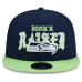 Бейсболка Seattle Seahawks New Era x Born x Raised 9FIFTY - College Navy/Neon Green
