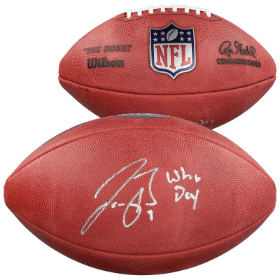Joe Burrow Cincinnati Bengals Autographed Fanatics Authentic Duke Full Color Football with 'Who Dey' Inscription