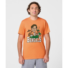 Футболка Unisex Cincinnati Bengals Joe Burrow Homage Orange Caricature Graphic Tri-Blend