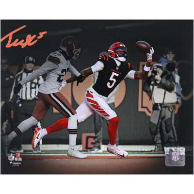 Фото с автографом Tee Higgins Cincinnati Bengals Fanatics Authentic 8 x 10 One-Handed Catch Spotlight